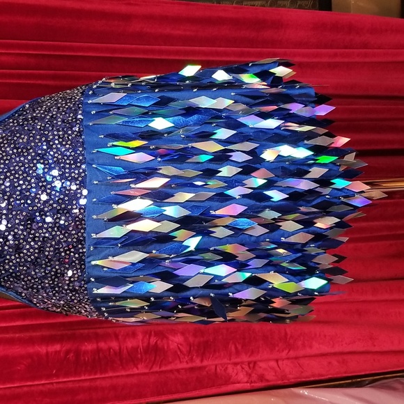 Glamour Royal blue Jazz Dance Costume - Picture 5 of 14
